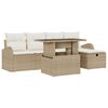 vidaXL Ensemble de canap&eacute; de jardin 6 pcs Beige Poly rotin