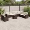 vidaXL Salon de jardin et coussins 11 pcs marron r&eacute;sine tress&eacute;e