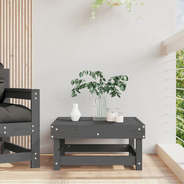 vidaXL Repose-pied de jardin gris bois de pin massif