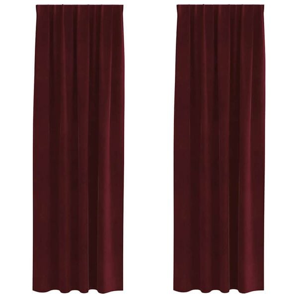 vidaXL Rideaux occultants 2 pcs Bordeaux 140 x 245 cm Velours