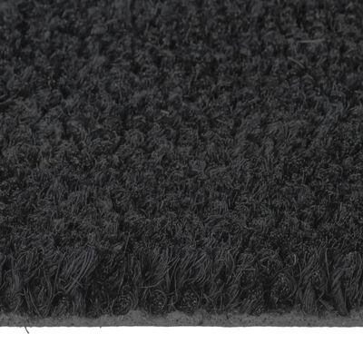 vidaXL Tapis de porte noir demi-rond 60x90 cm fibre de coco touffeté