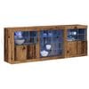 vidaXL Buffet LED Bois ancien 181,5 x 37 x 67 cm Bois d'ing&eacute;nierie