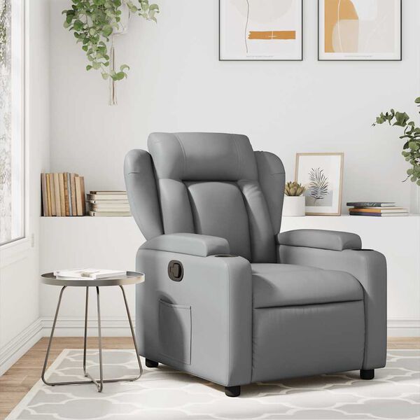 vidaXL Fauteuil de massage inclinable gris similicuir