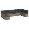vidaXL Salon de jardin avec coussins 10 pcs gris r&eacute;sine tress&eacute;e