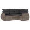vidaXL Salon de jardin 4 pcs avec coussins gris r&eacute;sine tress&eacute;e