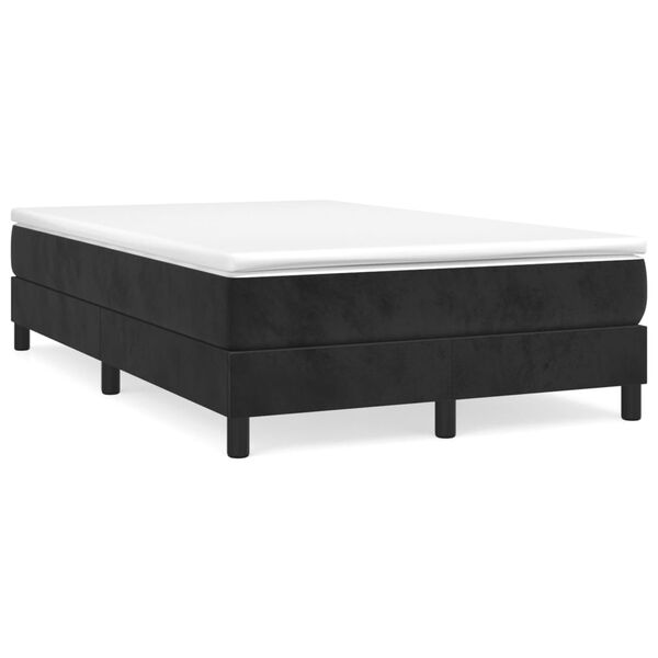 vidaXL Sommier &agrave; lattes de lit avec matelas Noir 120x200 cm Velours