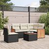 vidaXL Salon de jardin 6 pcs avec coussins noir r&eacute;sine tress&eacute;e