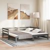 vidaXL Lit coulissant sans matelas gris 2x(90x200) cm