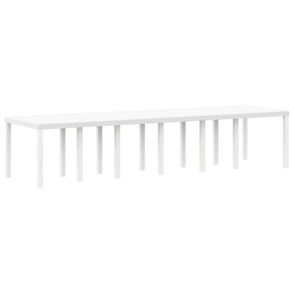 vidaXL Table de jardin pour repas Blanc 350 x 100 x 73 cm polyrotin