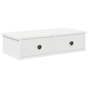 vidaXL &Eacute;tag&egrave;re murale avec tiroirs blanc 60x28x15 cm bois d'ing&eacute;nierie