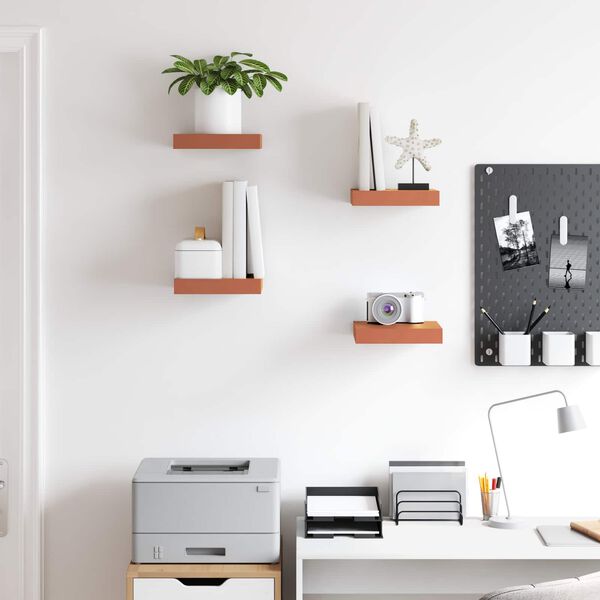 vidaXL &Eacute;tag&egrave;re Murale 4 pcs Rouge 23 x 23,5 x 4 cm Bois d'ing&eacute;nierie