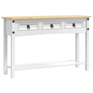 vidaXL Table d'appoint Corona Blanc 114 x 34,5 x 73 cm Pin massif