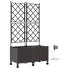 vidaXL Porte-plante de jardin avec irrigation et roues 2 pc Marron PP