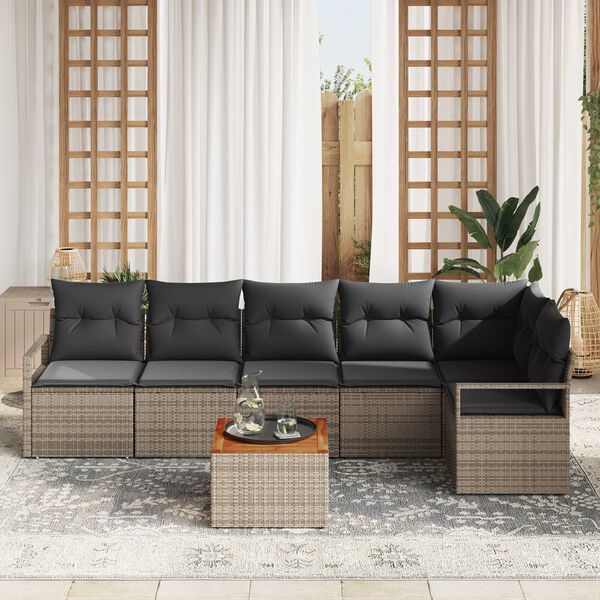 vidaXL Ensemble de canapé de jardin 7 pcs Gris