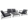vidaXL Salon de jardin 4 pcs avec coussins Aluminium Gris fonc&eacute;