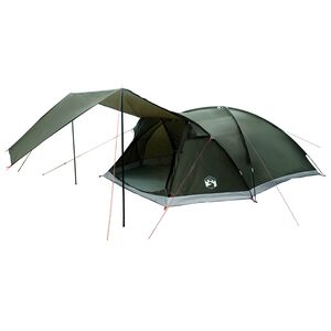 vidaXL Tente Cabane 8 personne Vert arm&eacute;e Polyester et Acier