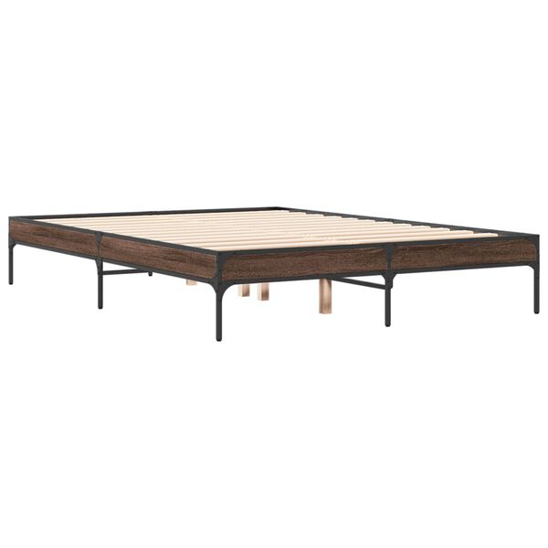 vidaXL Cadre de lit sans matelas ch&ecirc;ne marron 135x190 cm