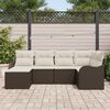 vidaXL Ensemble de canapé de jardin 6 pcs Marron et blanc Poly rotin