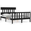 vidaXL Cadre de lit sans matelas noir bois de pin massif