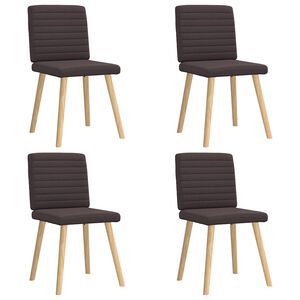 vidaXL Chaises &agrave; manger lot de 4 marron fonc&eacute; tissu