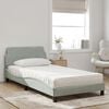 vidaXL Lit avec matelas Dover gris clair 100x200 cm velours