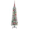 vidaXL Sapin de No&euml;l artificiel Blanc 120 cm PVC, m&eacute;tal et plastique