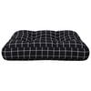 vidaXL Coussin de palette motif &agrave; carreaux noir 50x50x12 cm tissu