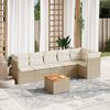 vidaXL Salon de jardin avec coussins 7 pcs beige r&eacute;sine tress&eacute;e