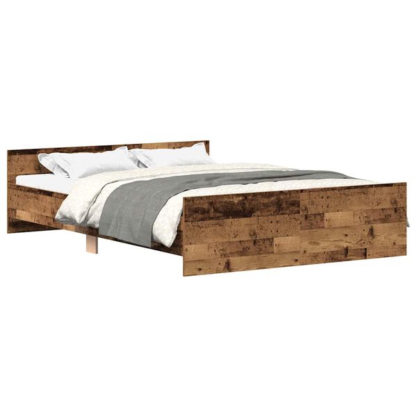 vidaXL Cadre de lit sans matelas vieux bois 135x190cm bois ing&eacute;nierie