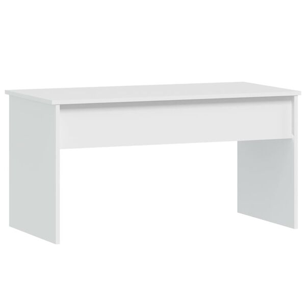 vidaXL Table basse Blanc 102x50,5x52,5 cm Bois d'ing&eacute;nierie
