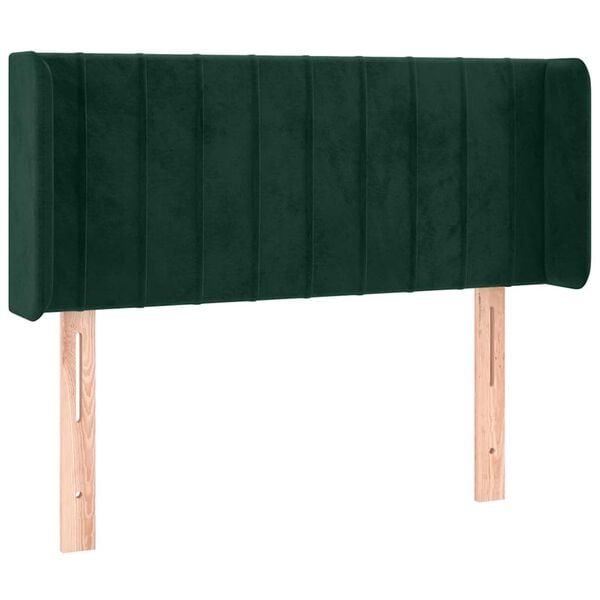 vidaXL T&ecirc;te de lit &agrave; LED Vert fonc&eacute; 83x16x78/88 cm Velours