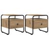 vidaXL Table de chevet 2 pc Ch&ecirc;ne artisanal Bois d'ing&eacute;nierie