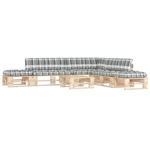 vidaXL Salon de jardin palette 6pcs avec coussins Bois de pin impr&eacute;gn&eacute;