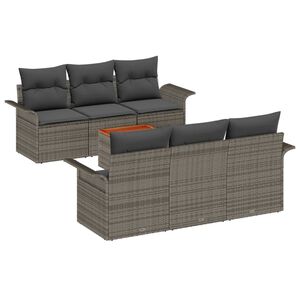 vidaXL Ensemble de canap&eacute; de jardin 7 pc 6-Nombre de places Gris
