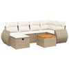 vidaXL Salon de jardin avec coussins 7 pcs beige r&eacute;sine tress&eacute;e