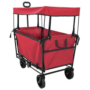 vidaXL Chariot de courses pliant avec freins Rouge 105 x 56,5 x 116 cm