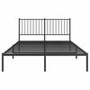 vidaXL Cadre de lit m&eacute;tal sans matelas avec t&ecirc;te de lit noir 140x200cm