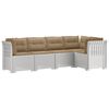 vidaXL Canap&eacute; de Jardin 5 Places avec Coussins Aspect Rotin PP Blanc