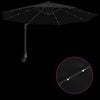 vidaXL Parasol de jardin Noir 248 x 248 x 148 cm Polyester et Acier