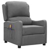 vidaXL Fauteuil de massage inclinable Gris clair Tissu