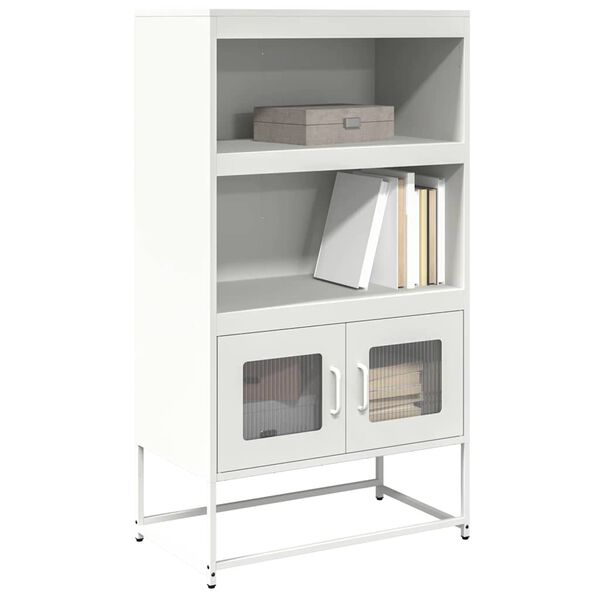 vidaXL Buffet haut blanc 68x39x123 cm acier
