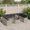 vidaXL Ensemble de canap&eacute; de jardin 10 pcs Gris clair Poly Rattan