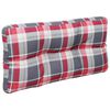 vidaXL Coussins de palette lot de 2 motif &agrave; carreaux rouge tissu