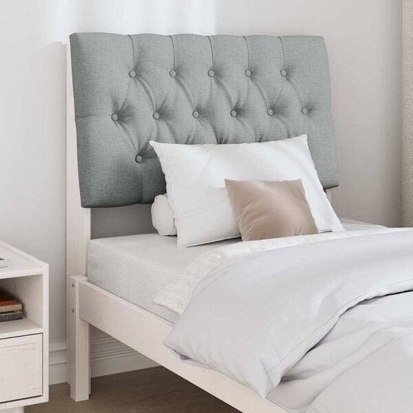 vidaXL Tête de lit capitonnée Gris clair 80 cm Pin massif