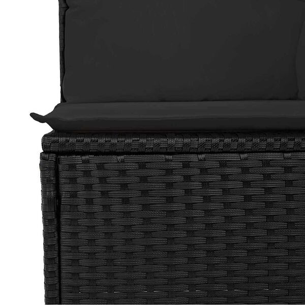 vidaXL Ensemble de canap&eacute; de jardin avec coussin 9 pcs Noir