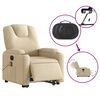 vidaXL Fauteuil inclinable de massage électrique Crème Tissu