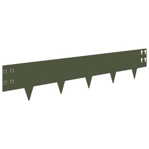 vidaXL Bordure de Pelouse 10 pc 100 x 20 cm Acier Vert olive