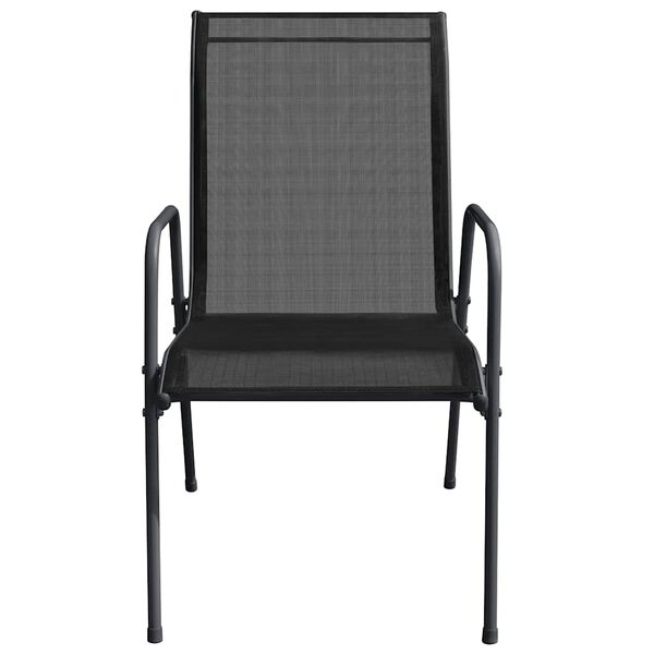 vidaXL Chaises de jardin lot de 2 Acier et textilène Noir