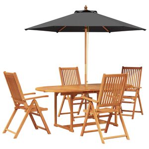vidaXL Ensemble de salle &agrave; manger d'ext&eacute;rieur avec parasol 6 pc