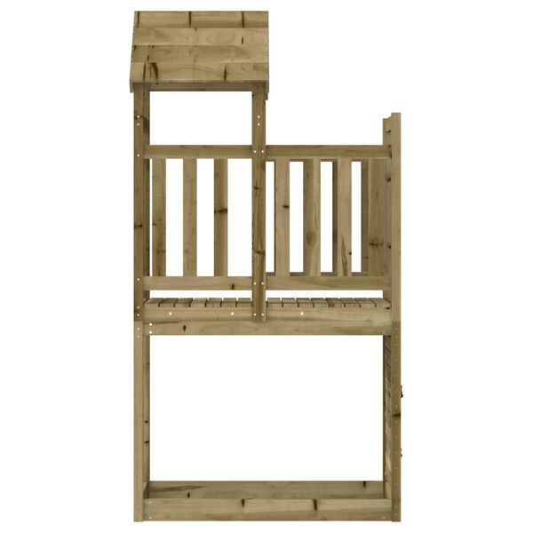 vidaXL Tour de jeu Marron 53 x 110,5 x 214 cm Bois solide impr&eacute;gn&eacute;